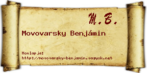 Movovarsky Benjámin névjegykártya